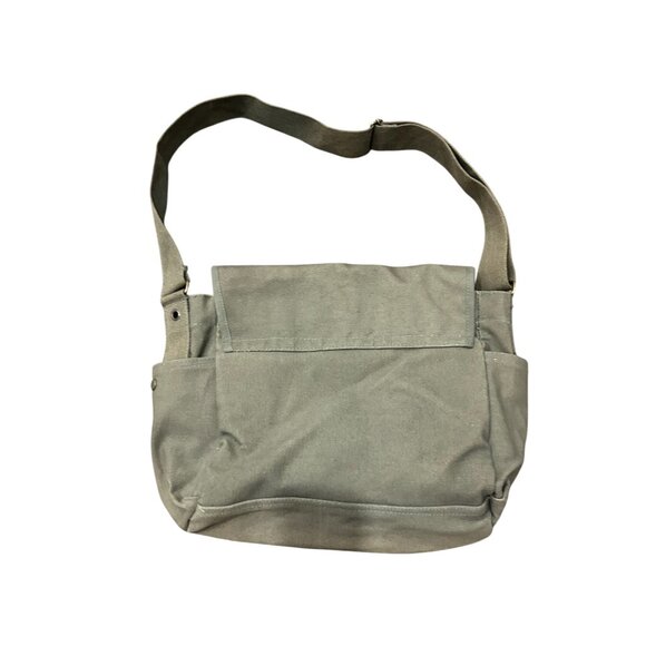 Heavy Duty Canvas Shoulder Messenger Bag Cotton Storage Green Adjustable Strap - Picture 2 of 11